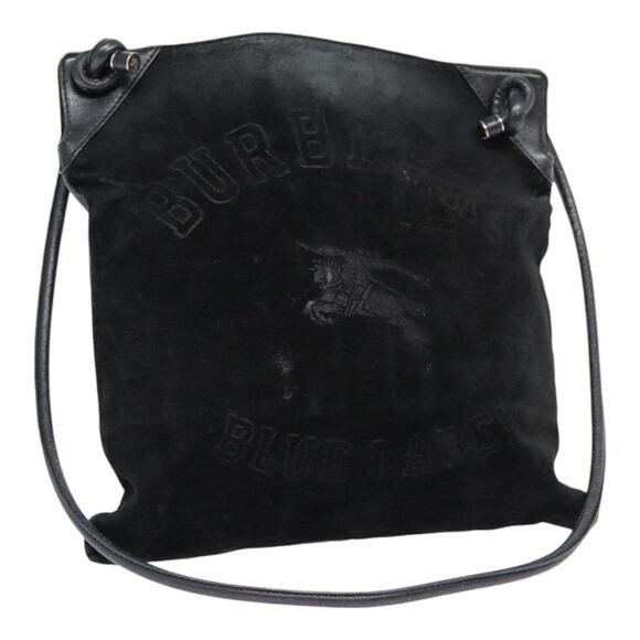 Burberry Blue Label Shoulder Bag Suede Leather Black - Picture 1 of 16